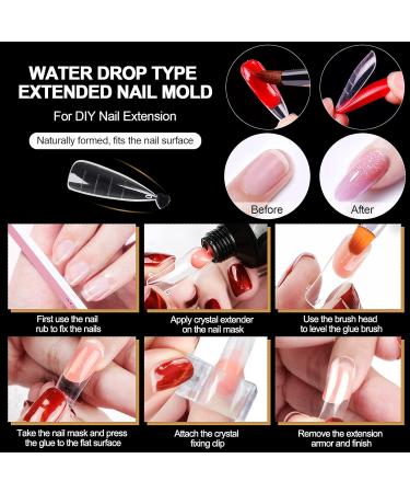 Kalolary 120Pcs Clear Dual Nail System - MOOLD ACYLL Stiletto Nail Extension Tips for Nail Art | 12 Sizes with Scale for Perfect Manicure - Buy Online on GoSupps.com