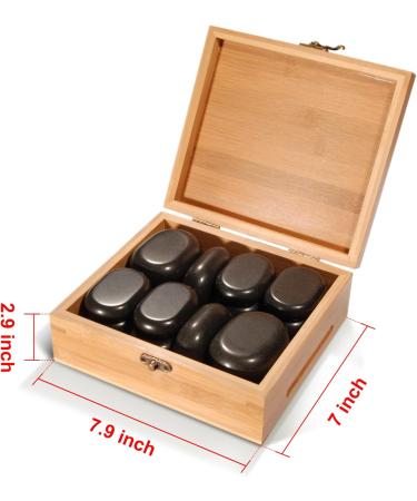 Master Massage Hot Stone Set - 18 Premium Massage Stones in Decorative Bamboo Box for Relaxation & Therapy - Buy Online on GoSupps.com