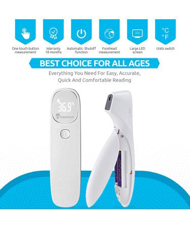 Certified Touchless Forehead Thermometer for Adults, Kids & Babies - Non-Contact Infrared Technology with Fever Alarm - Instant, Accurate & Reliable Readings - Buy Online on GoSupps.com