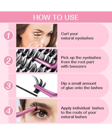 280 Pcs 50D-C-0.07-12 Cluster Lashes DIY Kit | Wispy C D Curl Bottom Lashes Set - 12mm Length | Perfect for At-Home Use - Buy Online on GoSupps.com