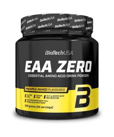 BioTechUSA EAA Zero - Essential Amino Acid Power | 7160mg EAA/serv. | WHO Recommended Ratio | Sugar-Free Gluten-Free 350 g Pineapple-Mango