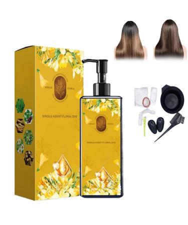 Coloration capillaire nourrissante base de plantes shampooing colorant naturel longue dur e adoucit et apporte de la brillance shampooing colorant base de plantes (Noir naturel)