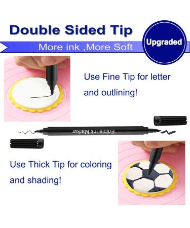 Food Coloring Pens 3PCS Black Edible Marker Gourmet Writers for Fondant Cakes & Cookies - Dual Tips Fine & Thick Tip - Buy Online on GoSupps.com