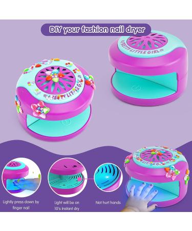 BATTOP Kids Nail Polish Kit for Girls Ages 7-12 - Nail Art Studio Set with Pen, Dryer, Sticker, Charm Bracelet, and Ring - Fun Girly Gifts - Buy Online on GoSupps.com