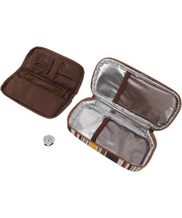 Insulin Cooler Travel Case Premium Canvas PU Insulated Diabetic Bag Thermometer Portable Medicine Cooling Bag (Coffee) - Buy Online on GoSupps.com