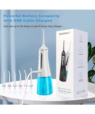Water Flosser Cordless for Teeth - Rockwell 4 Modes Dental Oral Irrigator 6 Jet Tips 300ML Tank Rechargeable & Waterproof Ideal for Home & Travel - Buy Online on GoSupps.com