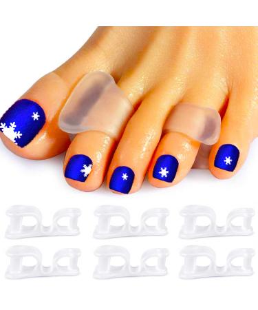 Mcvcoyh Gel Toe Separators Bunion Corrector 8 Pieces Toe Spreaders for Overlapping Hallux Valgus Diabetic Feet for Men and Women 2 Loops Gel Hammer Toe Pads