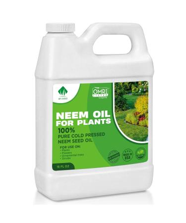 Neem Oil Spray for Plants, 16oz 100% Pure Cold Pressed Neem Oil Concentrate, Horticultural for Indoor and Outdoor Lawn Garden Leaf Flowers Vegetable Fruit Trees