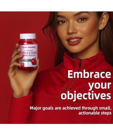 Apple Cider Vinegar Gummies for Gut Health - 60 Count - Vegan Gelatin-Free & Non-GMO with Vitamin B12 B6 Beet Root & Pomegranate - Natural Energy & Detox Supplement - Buy Online on GoSupps.com