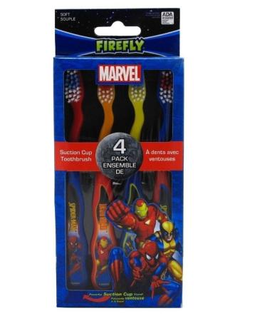 Dr. Fresh Marvel Heroes Suction Cup Toothbrushes Characters May Vary 4 ea