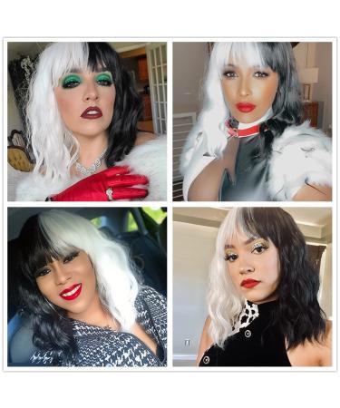 Cruella Wig for Ladies - Short Bob Curls Cosplay Costume Party Wig | Natural Cruella Devil Costume 047J - Buy Online on GoSupps.com