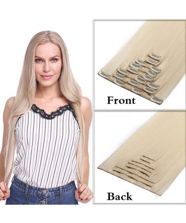 Clip In Hair Extensions - Realistic Synthetic 66cm Dark Brown & Ash Blonde - 18 Clips for Full Head Coverage - Buy Online on GoSupps.com