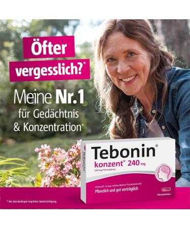 Tebonin Group 240 mg - 80 Tablets | Boost Memory Concentration & Blood Circulation | Ginkgo Biloba | Ideal for Seniors | Buy Now! - Buy Online on GoSupps.com