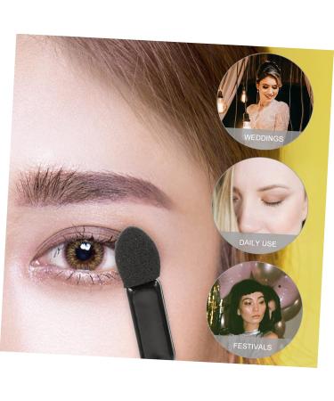 Baluue 100pcs Mini Eyeshadow Swab Foam Eyeshadow Eyelash Spoolie Mascara Wand Plastic Black - Buy Online on GoSupps.com