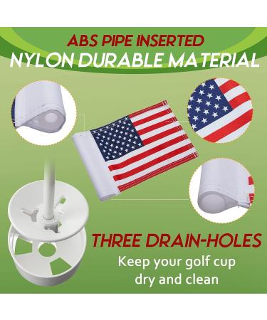 Portable Golf Putting Green Flag and Hole Cup Set - Fiberglass Mini Flag Sticks - American Flag Design - Buy Online on GoSupps.com