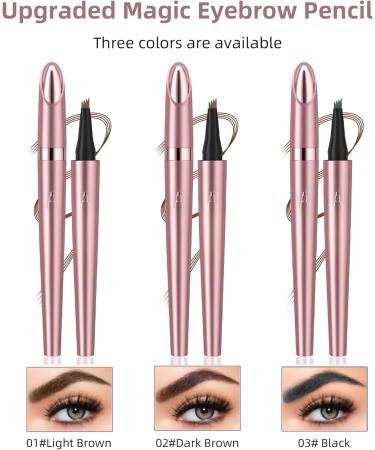 Eyebrow Pencil with 4 Fork Tip Magic Eyebrow Pencil 3D Eyebrow Pen Microblading Brow Pencil Creates Natural Makeup Stay on All Day Create Natural Hair-Like Defined Brows Last All-Day(Dark Brown) - Buy Online on GoSupps.com