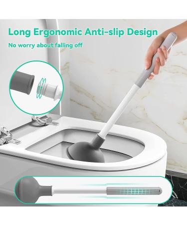 MIBIO Toilet Plunger and Brush Combo Set with Holder - Heavy Duty 2-in-1 Bathroom Cleaning Tool - Powerful Pump & Water Storage Design - White (1 Set) - Buy Online on GoSupps.com