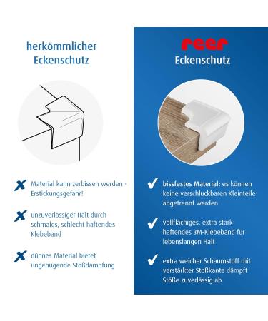 Reer Corner Protector Soft - 4 Pieces Bite-Proof Safe Tested White | International Shipping Available - Buy Online on GoSupps.com