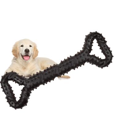 atopo robust dog toys 13 inch bones shaped cocket from hard rubber with convex design strong interactive toys for large small dogs teeth clean and massage gums brown