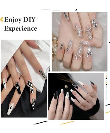 Nail Art Polish Set Gel Liner Nail Art Kit For Nail Design Polish Gel Art Paint For Nail 4 Colors Black White Glitter Silver Gel Nail Polish Soak off Curing Requires 8ml with Thin Nail Art Brush 4-color - Buy Online on GoSupps.com