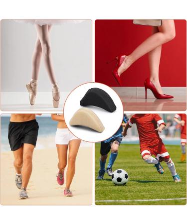 Soft Sponge Adjustable Shoe Filler Big Toe Plug Foot Brace Pads - 4 Pairs Skin & Black Inserts for High Heels - Relieve Foot Pain & Make Shoes Fit Better - Unisex Design - Buy Online on GoSupps.com