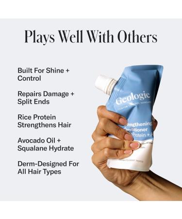 Geologie Strengthening Conditioner | Rice Protein & Avocado | Custom Haircare for All Hair Types | 8 fl oz - Buy Online on GoSupps.com