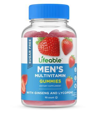 Lifeable Sugar Free Multivitamin for Men - Vegan Great Tasting - with Vitamin A C D E B1 B2 Niacin B5 B6 Folate B12 Biotin Iodine Zinc Chromium Ginseng Lycopene Inositol - 90 Gummies - Buy Online on GoSupps.com