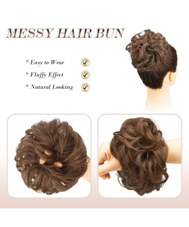 Buy Fine Hair Part with Rubber Band | Dutt Hair Tie Extensions for Women & Girls - Light Gold Brown 38g (12#) - Buy Online on GoSupps.com