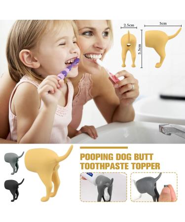 Apenali Toothpaste Topper Funny Pooping Dog Butt Toothpaste Cap Toothpaste Topper Dispenser - Buy Online on GoSupps.com