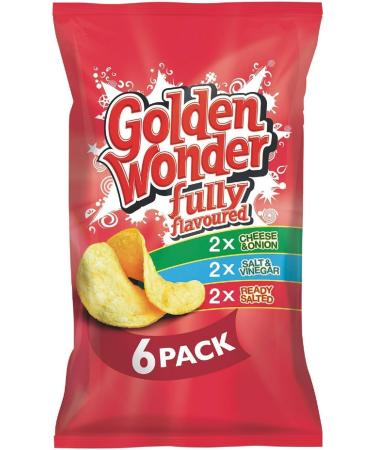 Golden Wonder Variety Crisps | 2x Cheese & Onion Salt & Vinegar And Ready Salted Potato Crisp (Pack Of 3) | By KHUDADAD - Buy Online on GoSupps.com