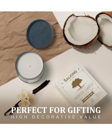 Premium Vanilla & Coconut Salking Fragrance Candles - Natural Soy Wax 90 Hours Burn Time Perfect Holiday Gift - Buy Online on GoSupps.com