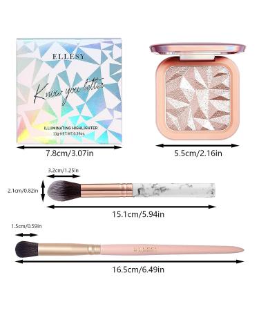 Champagne Gold Highlighter Palette with Brush - Shimmer & Glitter Contouring and Illuminator Makeup Kit - Buy Online on GoSupps.com