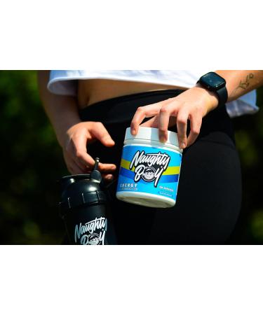 Naughty Boy High Energy Pre Workout Powder with Beta Alanine Citrulline & Caffeine Supplements for Men & Women Clinically Dosed Energy Drink- 390g/30 Servings (Blue Razz Bon Bons) - Buy Online on GoSupps.com