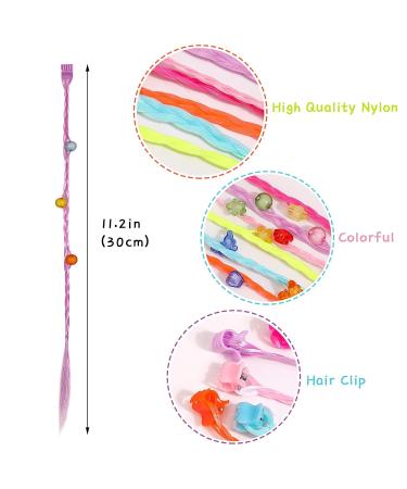 Shop HIFOT Colorful Hair Strands for Kids - 12 Synthetic Clip-In Extensions & Accessories for Braiding Fun! - Buy Online on GoSupps.com