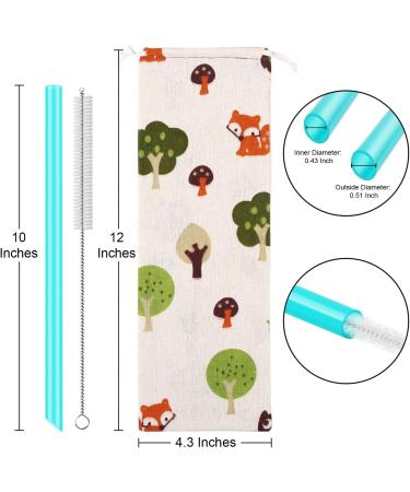 12 Pcs Reusable Boba Straws & Smoothie Straws Set | Angled Tips, BPA-Free | Includes 1 Storage Bag & 2 Brushes - Buy Online on GoSupps.com