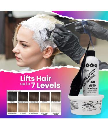 MANIC PANIC Flash Lightning Hair Bleach Kit - Vegan, Cruelty-Free - 40 Volume Developer + Bleach Powder - Lifts Dark Hair Up to 7 Levels - Buy Online on GoSupps.com