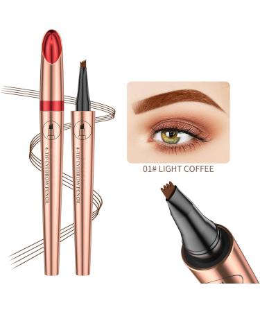 Eyebrow Pencil 4-Point Fork Tip Waterproof Eyebrow Pencil Long Lasting Creates Natural Eyebrow Shape Suitable for Professional Makeup and Beginners (1) - Buy Online on GoSupps.com