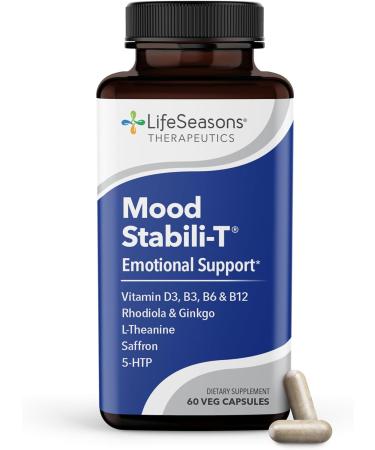 LifeSeasons - Mood Stabili-T - Positive Mood Booster - Enhanced Calmness and Happiness - Relaxed and Balanced Mind - Contains Rhodiola Ginkgo Biloba and Vitamin D3 - 60 Capsules - Buy Online on GoSupps.com