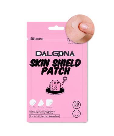 lattcare - Dalgona Skin Shield Patches (30pcs) Cute Candy Symbols Hydrocolloid Acne Care Stickers Tea Tree Care Blemishes & Zits Spot Patches for Face Absorb Fluid and Reduce Concern Cute Shape Vegan and Cruelty-Free Skincare Dalgona Patches 30pcs