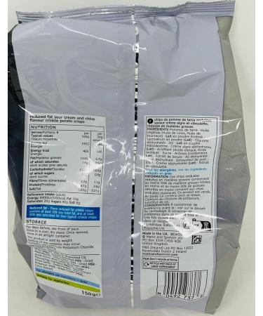 M&S Reduced Fat Sour Cream & Chive Crisps 150g - 2 pack - Buy Online on GoSupps.com