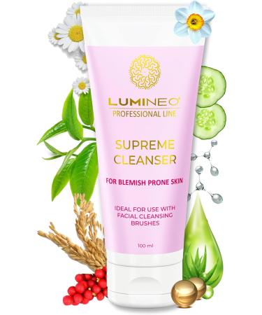 Lumineo Blemish Skin Facial Cleansing Brush - Electric USB with 3 Silicone Heads & Cleansing Gel - Pink for Acne-Prone Oily Skin - Buy Online on GoSupps.com