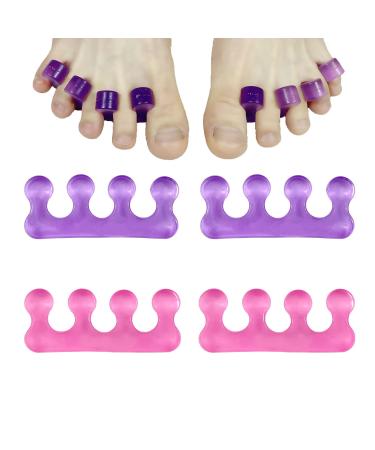 Set of 4 Toe Spacers, Gel Toe Separators for Pedicure, Nail Polish, Toenail Trimming