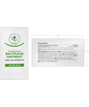HEALTH & OUTDOORS Bacitracin Ointment First Aid 50 Count .9g Packets - for Cuts Burns Abrasions Wounds and Scrapes - Buy Online on GoSupps.com
