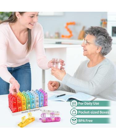 Daviky 4-Times-a-Day Monthly Pill Organizer | 30 Day Pill Box for Daily Medication | One Month Pill Case and Container - Buy Online on GoSupps.com