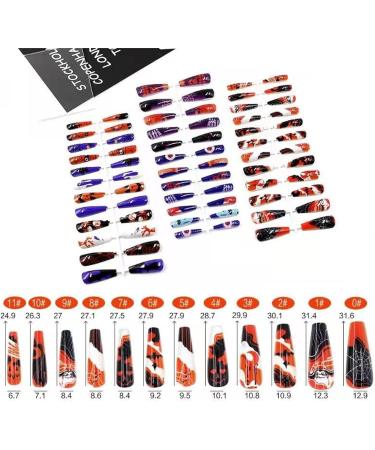 False Nails with Designs Glossy Fake Nails | Skull Fake Nails Glossy Stick on Nails for Women Halloween Shakven - Buy Online on GoSupps.com