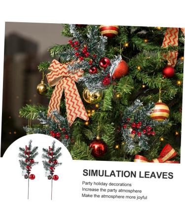 ABOOFAN 2Pcs christmas tree picks fake plant decorate decorative items Berry pine cone fruit plant flower branch nativity decor Jesus decorations crafts filler holly flowers - Buy Online on GoSupps.com