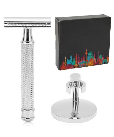 Safety Razor for Men - Zinc Alloy Double Edge Portable Shaver & Holder | International Shipping - Buy Online on GoSupps.com