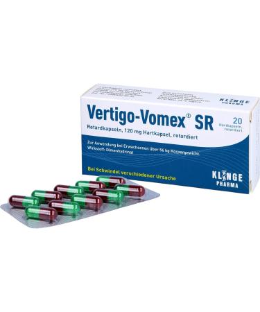 Vertigo-Vomex SR Capsules for Dizziness Relief - 20 Sustained Release Capsules | International Shipping Available - Buy Online on GoSupps.com