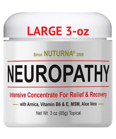 Neuropathy Cream - Maximum Strength Relief Cream for Feet, Hands, Legs, Toes,Support - Large 3 oz Ultra Strength Arnica, MSM, Menthol, Soothing, Fast-Acting