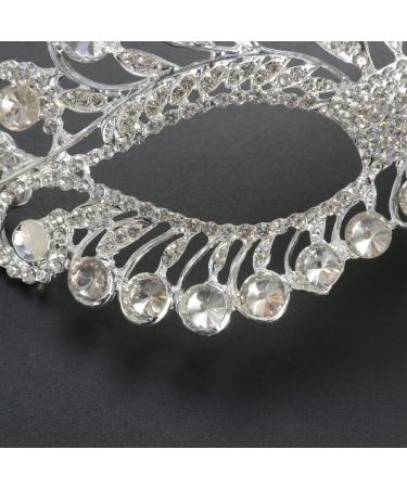 Alipis Rhinestone Masquerade Mask - Silver Cosplay Veil Headwear Crown for Ladies' Evening Costumes | Elegant Party Accessory - Buy Online on GoSupps.com